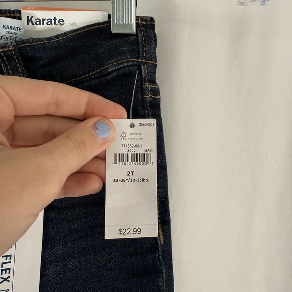 New Old Navy Karate Jeans Toddler 2T Dark Wash Denim Built In Flex Button Zip - Picture 6 of 10